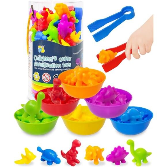 Yetonamr Counting Dinosaurs Montessori Toys for 3 4 5 Years Old Boys Girls, - Picture 1 of 7